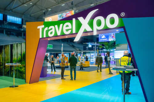 Bilde av inngangen til TravelXpo.